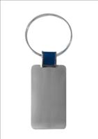 Sleek Silver Rectangular Metal Keyring Mirror Finish - Avail Wit
