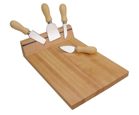 4PC CHEESE KNIFE SET WITH MAGNETIC BOARD