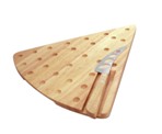 WOODEN CHEESE BOARD WITH CHEESE KNIFE