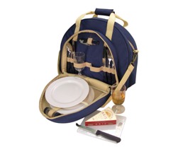 Two -Tone Blue Picnic Bag For 2