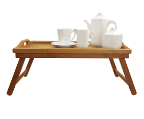 Bamboo Breakfast Tray With Fold Up L