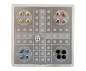 Silver Magnetic Travel Ludo Set