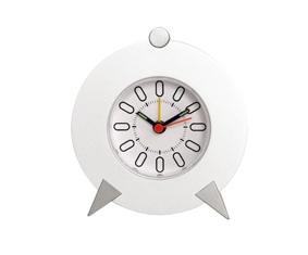 White Table Clock With Luminous Hand