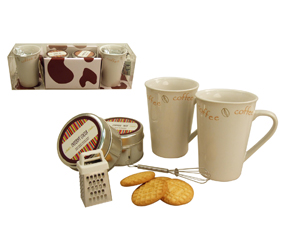 6 Pcs Coffee Mug Set W/2 Mugs,Coffee