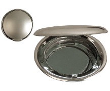 Two Tone Silver Round Dbl Sided Compact Mirror (6Cm)