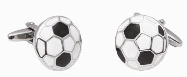 Deluxe cuff link set in gift box-soccerball design