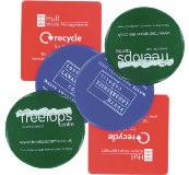 Recycled Retail Packaging Round Coasters - Printed 1 Colour - Mi