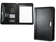 A4 Modena Bonded Leather Ziparound Folder with calculator