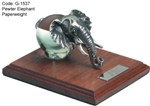 Pewter Elephant Paperweight