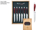 Assagai Steak Knives & Corkscrew Set