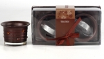 2Pc Frosted Candle Set Coffee
