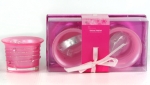 2Pc Frosted Candle Set Pink