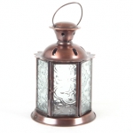 Lantern Round Patterned 12Cm Clear