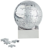 Stainless Steel 3D \"Globe\" world puzzel