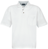 Unisex Pique Polo Shirt with Pocket - White