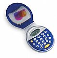 Oval shape 8-digits calculator with animated liquid see-through