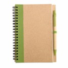 Recycled paper notebook and pen