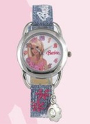 Licenced Kiddies Barbie Charm With Denim Str Rn Dl Wrist Watch