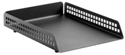 Square Punch, Steel Letter Tray, Single - Black
