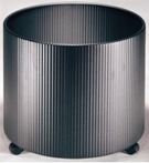 Fluted Planter Fitted with Sliders or Castors, 40cm Liner - Blac