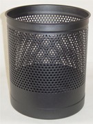 Waste Paper Basket, Heavy Duty, Perforated - Black