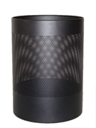 Wide Litter Bin, No Lid, Perforated - Black