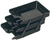 Letter Trays, Three Tier Cantilever - Black