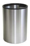 Wide Litter Bin with Single Ashtray Flip Top, Solid - Stainless