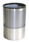 Wide Litter Bin with Single Ashtray Flip Top, Square Punch - Sta