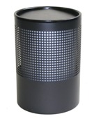 Wide Litter Bin with Swivel Top, Perforated - Black