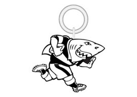 Sharks KeyRing Small Rugby Keyrings - Min order 50 units.