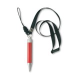 Compact pen with lanyard  - Available in: Blue , Red , White , M