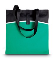 Non woven shopper with contrasted coloured front pocket. 80g/m2.