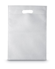Flat non-woven bag with oval handle and heat sealing. 80gr/m2.