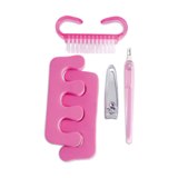 Pedicure set in clear PVC pouch -Available in: Blue-Baby Pink
