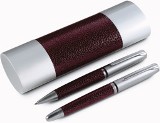 Sienna metal pen set, consisting of a ballpen and rollerball wit