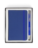 Writing set consisting of a note book with soft PU cover, one hu