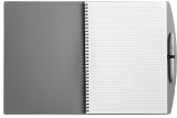 A4 Spiral bound PVC covered sixty five page notebook and plastic