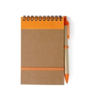 Wire bound recycled note book with seventy lined pages, a retrac