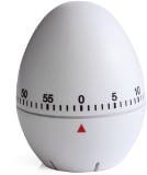 Plastic kitchen timer in the shape of an egg with a sixty minute