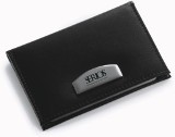 Bonded leather business card holder holds up to twenty business/