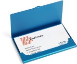 Aluminium business card holder in metallic colours, holds up to