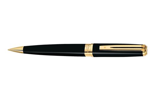 Waterman Exception Slim Black Laque Gold Trim Ball Pen