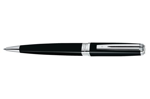 Waterman Exception Slim Black Laque Silver Trim Ball Pen