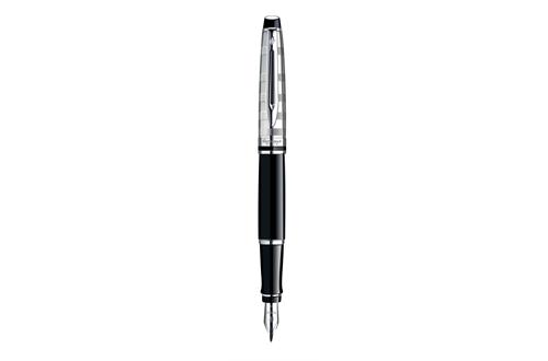 Waterman Expert3 Deluxe Black Chrome Trim Fountain  Pen