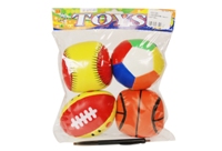 Toy 4pc 5inch Soft Ball - Medium - Min Order - 10 Units