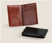 Leather Credit Card Holder - Brown