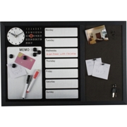 Magnetic Memo board with clock, calendar, magnet board with 6 ma