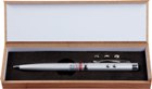 Laser Pointer Torch Pen in Wooden Box - Available in Black or Si