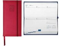 Long Slim Executive Pocket Diary - 2 Pages per Week - Red; Black